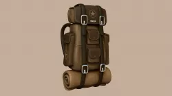 Camping Backpack - Desert - Character Costume Low-poly 3D model