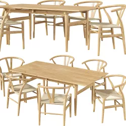 Carl Hansen Chair  CH24  Dining Table  CH327  3D model