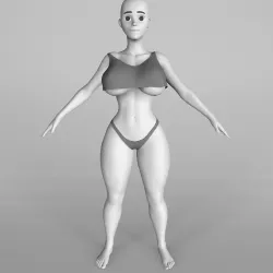 Cartoon Base female low poly Low-poly 3D model
