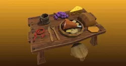 Cartoon Style low poly Feast Table Low-poly 3D model