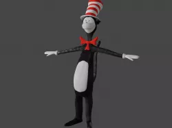 Cat in the Hat - Rigged 3D model