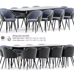 Claire Dining Chair And Table 3D model
