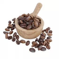 Coffee beans in wooden bowl 3D model