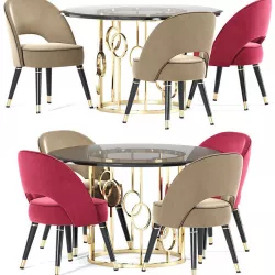 Collins Dining Chair Table Collection 3D model