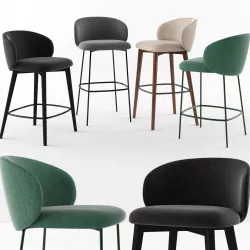 Connubia Tuka bar stools 3D model
