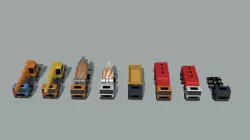construction cargo trucks 3D model