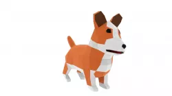 Corgi Low-poly 3D model