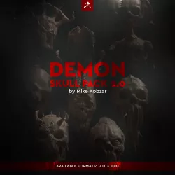 DEMON SKULL PACK 02  by Mike Kobzar 3D model