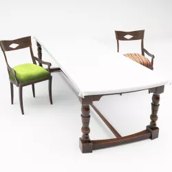 Dining table chair cartoon set  3D model