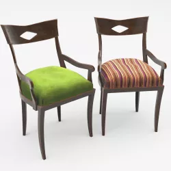 Dining wooden chair cartoon 3D model