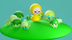  Duck Chick character for game animation Low-poly 3D model