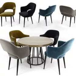 Eero Saarinen Executive Armchairs And Table 3D model