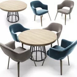 Eero Saarinen Executive chair Woodlegs Table 3D model