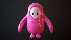 Fall Guys - Pink Model Low-poly 3D model