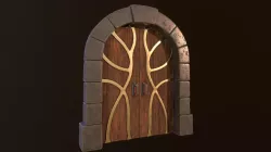 Fantasy Door Low-poly 3D model