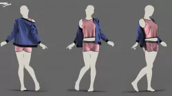 Female Short and Sweater - 57 Marvelous Designer and Clo3D 3D model
