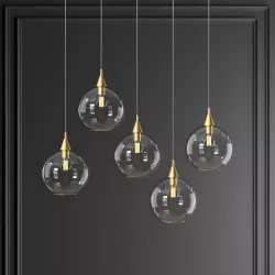 Firefly 5 bulb black pendant light 3D model