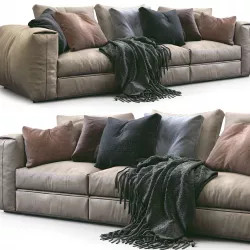 Flexform Leather Sofa Asolo 3D model