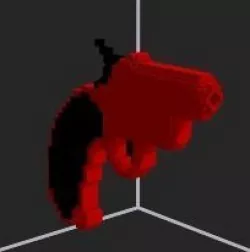 Flire gun fire gun 3D voxel gun 3D model