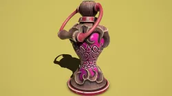 Flower lamp Low-poly 3D model