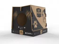 Foldable Cardboard Cat House 3D model
