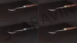 Fork Laguiole style Low-poly 3D model