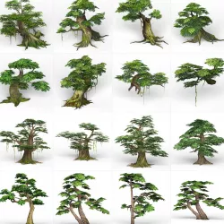 Game Ready Fantasy Tree Collection Low-poly 3D model