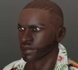 game ready fully rigged black Male human character Low-poly 3D model
