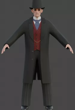 Gentleman Angry Low-poly 3D model
