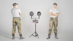 German soldier in  white t-shirt and black fidel cap 232 Low-poly 3D model