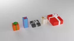 Gifts set Low-poly 3D model