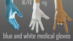 gloved medical hand Low-poly 3D model