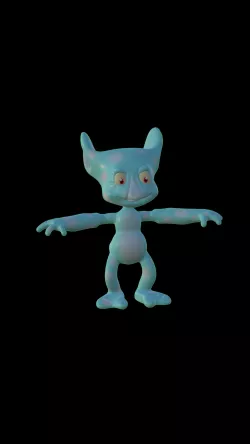 Goblin monster with patches in TPose 3D model