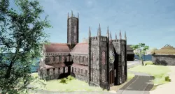 Gothic Cathedral Low-poly 3D model