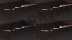 Grill fork Laguiole style Low-poly 3D model