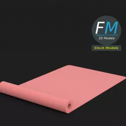 Half rolled yoga mat 3D model