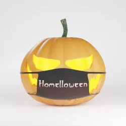Halloween Pumpkin 3D Model with Face Mask - Homelloween 2020 3D model