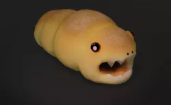 Hand Painted Croissant Monster Low-poly 3D model