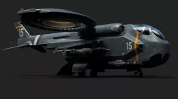 Helicopter Jet Airplane Spaceship Si-Fi Vehicle Space Fighter Low-poly 3D model