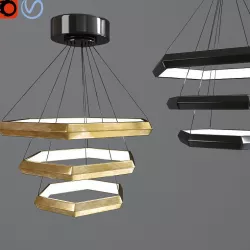 Hexagon Modern Led Chandelier 3D model