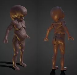 Higger alien creature Low-poly 3D model