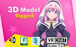 Hina kamisama ni natta hi VRChat 3D model
