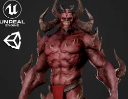 Horned Demon - Game Ready Low-poly 3D model