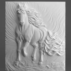 Horse Carving Panel 3D model