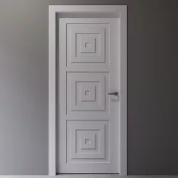 Interior door with a square pattern 3D model