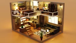 interior house Low-poly 3D model