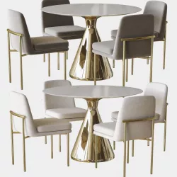jack dining chair and silhouette table 3D model
