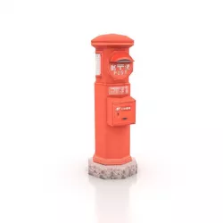 Japanese Mailbox Low-poly 3D model