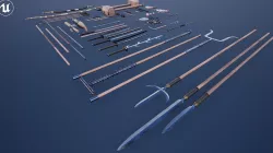 Japanese Weapon Collection 2 Low-poly 3D model