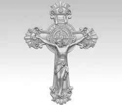 Jesus on the cross Benedictine Medal  3D model